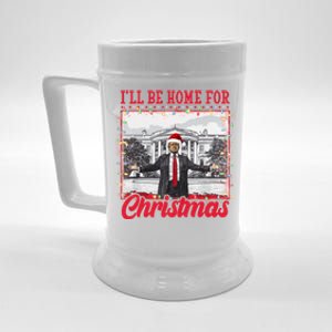 Ill Be Home For Christmas Santa Funny Trump Beer Stein