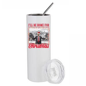 Ill Be Home For Christmas Santa Funny Trump Stainless Steel Tumbler