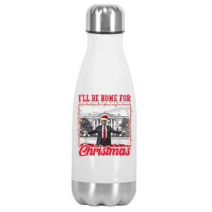 Ill Be Home For Christmas Santa Funny Trump Stainless Steel Insulated Water Bottle