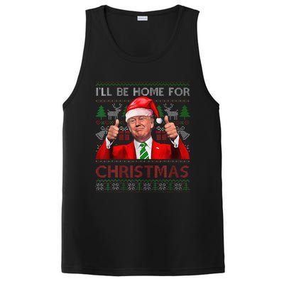 ILl Be Home For Christmas Santa Trump Xmas Pajamas Funny PosiCharge Competitor Tank