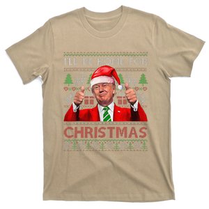 ILl Be Home For Christmas Santa Trump Xmas Pajamas Funny T-Shirt