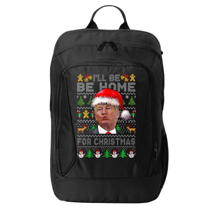 ILl Be Home For Christmas Trump Xmas Pajamas Ugly Sweater City Backpack