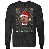 ILl Be Home For Christmas Trump Xmas Pajamas Ugly Sweater Tie-Dye Long Sleeve Shirt