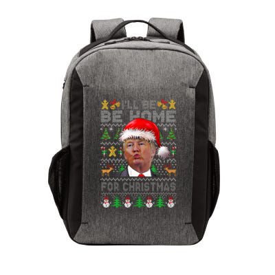 ILl Be Home For Christmas Trump Xmas Pajamas Ugly Sweater Vector Backpack