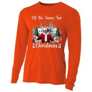 ILl Be Home For Christmas Funny Santa Claus Cooling Performance Long Sleeve Crew