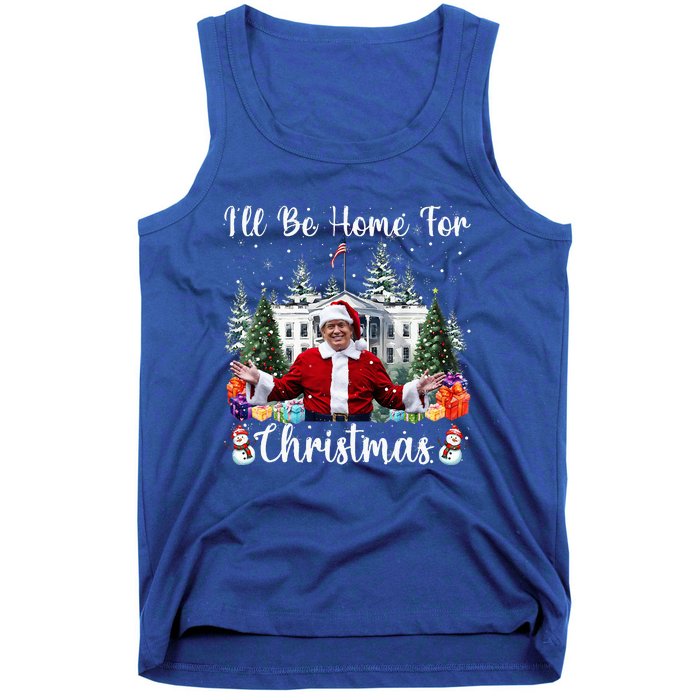 ILl Be Home For Christmas Funny Santa Claus Tank Top