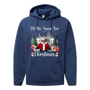 ILl Be Home For Christmas Funny Santa Claus Performance Fleece Hoodie