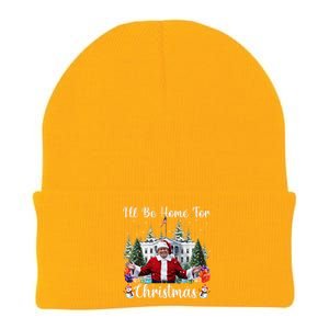 ILl Be Home For Christmas Funny Santa Claus Trump 2024 Gift Knit Cap Winter Beanie