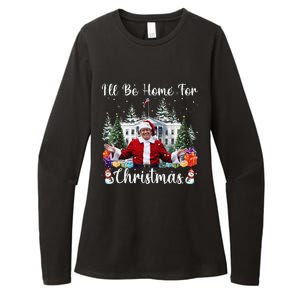 ILl Be Home For Christmas Funny Santa Claus Trump 2024 Gift Womens CVC Long Sleeve Shirt