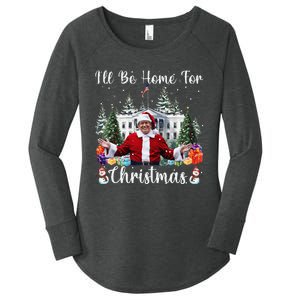 ILl Be Home For Christmas Funny Santa Claus Trump 2024 Gift Women's Perfect Tri Tunic Long Sleeve Shirt