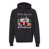 ILl Be Home For Christmas Funny Santa Claus Trump 2024 Gift Premium Hoodie