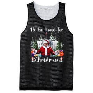 ILl Be Home For Christmas Funny Santa Claus Trump 2024 Gift Mesh Reversible Basketball Jersey Tank