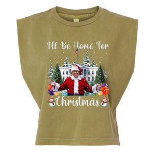 ILl Be Home For Christmas Funny Santa Claus Trump 2024 Gift Garment-Dyed Women's Muscle Tee