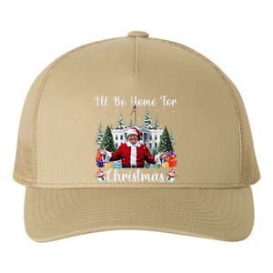 ILl Be Home For Christmas Funny Santa Claus Trump 2024 Yupoong Adult 5-Panel Trucker Hat