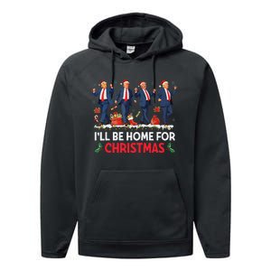 ILl Be Home For Christmas Santa Funny Trump Xmas Pajamas Gift Performance Fleece Hoodie