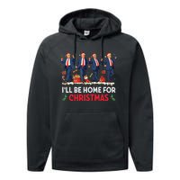 ILl Be Home For Christmas Santa Funny Trump Xmas Pajamas Gift Performance Fleece Hoodie