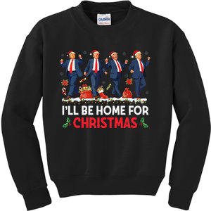 ILl Be Home For Christmas Santa Funny Trump Xmas Pajamas Gift Kids Sweatshirt