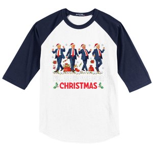 ILl Be Home For Christmas Santa Funny Trump Xmas Pajamas Gift Baseball Sleeve Shirt