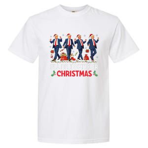 ILl Be Home For Christmas Santa Funny Trump Xmas Pajamas Gift Garment-Dyed Heavyweight T-Shirt