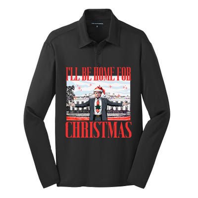 ILl Be Home For Christmas Santa Funny Trump Xmas Pajamas Gift Silk Touch Performance Long Sleeve Polo