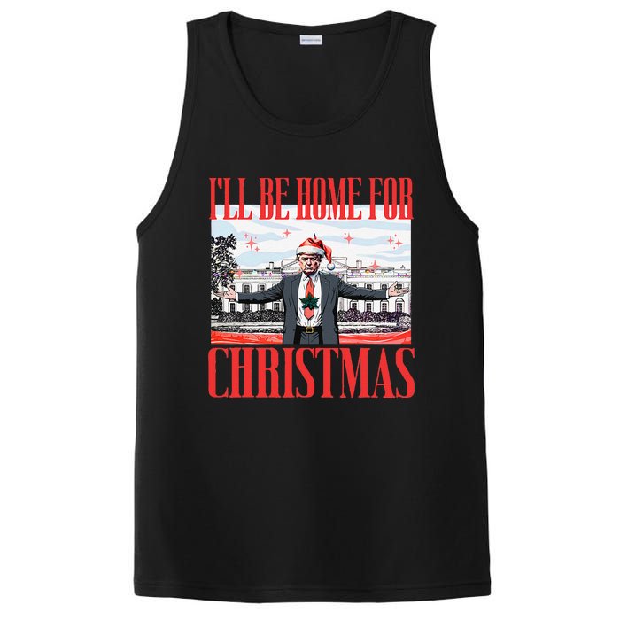 ILl Be Home For Christmas Santa Funny Trump Xmas Pajamas Gift PosiCharge Competitor Tank