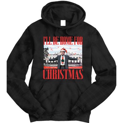 ILl Be Home For Christmas Santa Funny Trump Xmas Pajamas Gift Tie Dye Hoodie