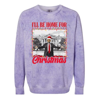 ILl Be Home For Christmas Santa Funny Xmas Pajamas Gift Colorblast Crewneck Sweatshirt