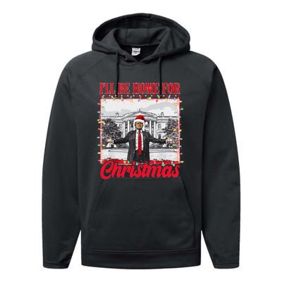 ILl Be Home For Christmas Santa Funny Xmas Pajamas Gift Performance Fleece Hoodie