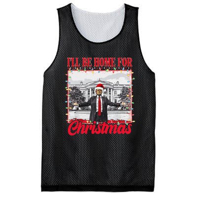 ILl Be Home For Christmas Santa Funny Xmas Pajamas Gift Mesh Reversible Basketball Jersey Tank