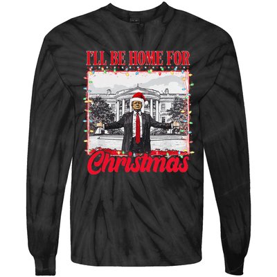 ILl Be Home For Christmas Santa Funny Xmas Pajamas Gift Tie-Dye Long Sleeve Shirt