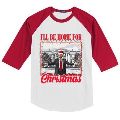 ILl Be Home For Christmas Santa Funny Xmas Pajamas Gift Kids Colorblock Raglan Jersey