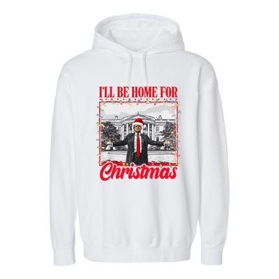 ILl Be Home For Christmas Santa Funny Xmas Pajamas Gift Garment-Dyed Fleece Hoodie