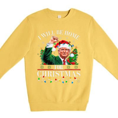 ILl Be Home For Christmas Santa Funny Trump Xmas Pajamas Premium Crewneck Sweatshirt