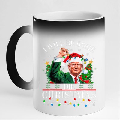 ILl Be Home For Christmas Santa Funny Trump Xmas Pajamas 11oz Black Color Changing Mug