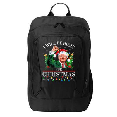 ILl Be Home For Christmas Santa Funny Trump Xmas Pajamas City Backpack