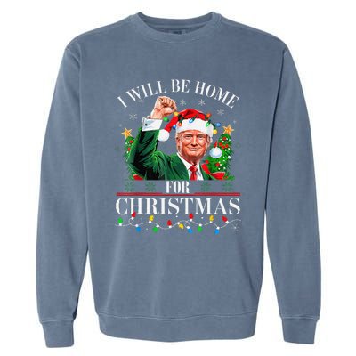 ILl Be Home For Christmas Santa Funny Trump Xmas Pajamas Garment-Dyed Sweatshirt