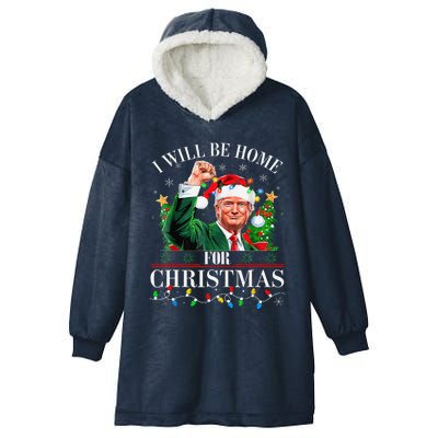 ILl Be Home For Christmas Santa Funny Trump Xmas Pajamas Hooded Wearable Blanket