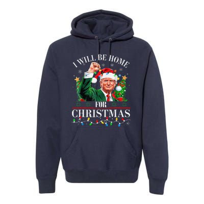 ILl Be Home For Christmas Santa Funny Trump Xmas Pajamas Premium Hoodie