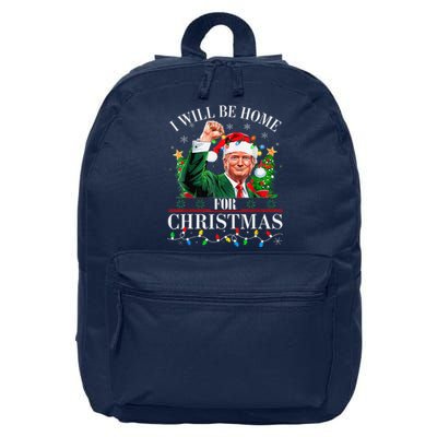 ILl Be Home For Christmas Santa Funny Trump Xmas Pajamas 16 in Basic Backpack