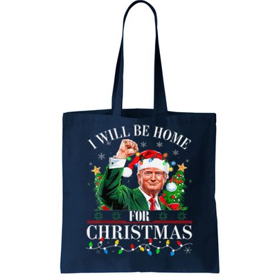 ILl Be Home For Christmas Santa Funny Trump Xmas Pajamas Tote Bag