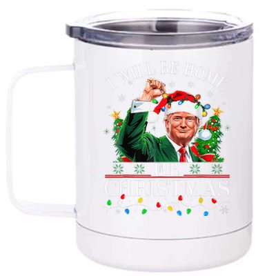 ILl Be Home For Christmas Santa Funny Trump Xmas Pajamas 12 oz Stainless Steel Tumbler Cup