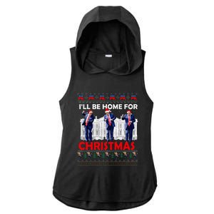 ILl Be Home For Christmas Santa Trump Xmas Pajamas Ladies PosiCharge Tri-Blend Wicking Draft Hoodie Tank