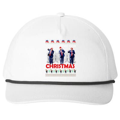 ILl Be Home For Christmas Santa Trump Xmas Pajamas Snapback Five-Panel Rope Hat