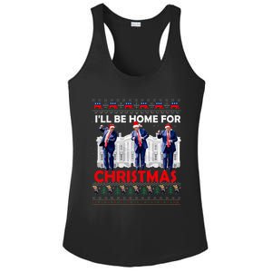 ILl Be Home For Christmas Santa Trump Xmas Pajamas Ladies PosiCharge Competitor Racerback Tank