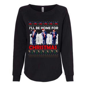 ILl Be Home For Christmas Santa Trump Xmas Pajamas Womens California Wash Sweatshirt