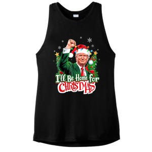 ILl Be Home For Christmas Funny Trump Santa 2024 Ladies PosiCharge Tri-Blend Wicking Tank