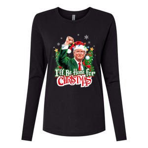 ILl Be Home For Christmas Funny Trump Santa 2024 Womens Cotton Relaxed Long Sleeve T-Shirt