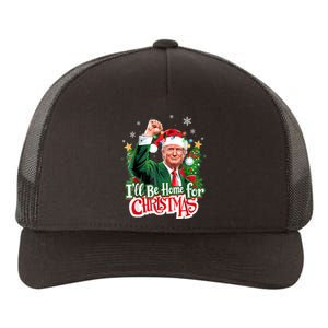 ILl Be Home For Christmas Funny Trump Santa 2024 Yupoong Adult 5-Panel Trucker Hat