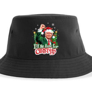 ILl Be Home For Christmas Funny Trump Santa 2024 Sustainable Bucket Hat