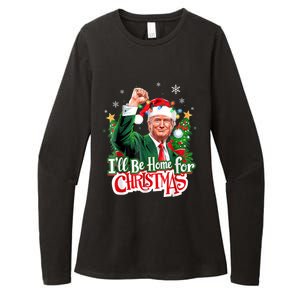 ILl Be Home For Christmas Funny Trump Santa 2024 Womens CVC Long Sleeve Shirt